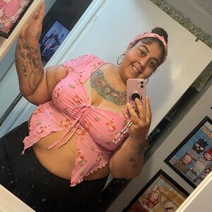 Shein x Strawberry Shortcake Plus Size 3X (22) Crop Top + Bonus Headband